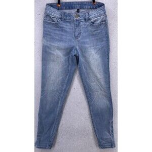 White House Black Market Jeans Womens Size 8 Skimmer Skinny  Zip Ankle Blue